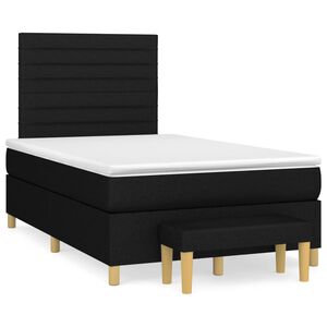 vidaXL Sommier &agrave; lattes de lit avec matelas Noir 120x200 cm Tissu
