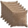 vidaXL Housse de coussin 6 pc HOUTEN Marron 65 x 65 cm Tissu Chenille