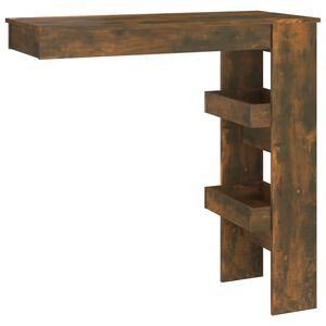 vidaXL Table de bar murale Ch&ecirc;ne fum&eacute; 102x45x103,5cm Bois d'ing&eacute;nierie
