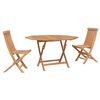 vidaXL Ensemble bistro de jardin 3 pcs Marron Teck massif