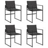 vidaXL Chaises de jardin et coussins lot de 4 noir acier et textil&egrave;ne