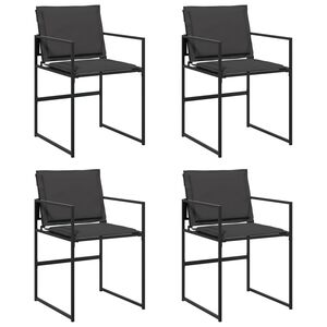 vidaXL Chaises de jardin et coussins lot de 4 noir acier et textil&egrave;ne