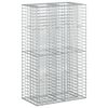 vidaXL Lit sur&eacute;lev&eacute; gabion 90 x 50 x 150 cm Acier galvanis&eacute; Argent&eacute;