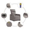 vidaXL Fauteuil inclinable de massage &eacute;lectrique Taupe Tissu