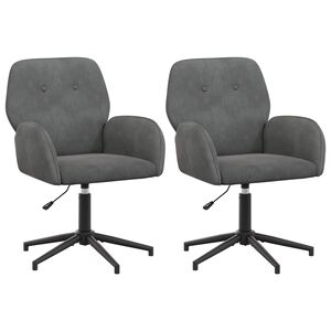 vidaXL Chaises de bureau pivotantes 2 pc Velours 54 x 55 x 90 cm