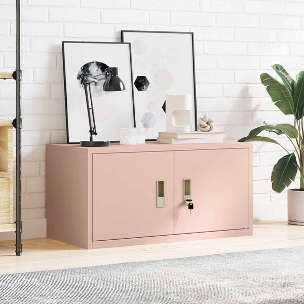 vidaXL Armoire de rangement Rose 80 x 40 x 40 cm Acier