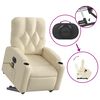 vidaXL Fauteuil inclinable de massage &eacute;lectrique Cr&egrave;me Tissu