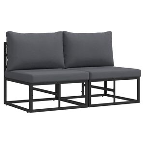 vidaXL 2 pc Mobilier de jardin M&eacute;tal Noir et anthracite