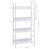 vidaXL Biblioth&egrave;que &agrave; 4 niveaux blanc 60x27,6x124,5 cm bois ing&eacute;nierie