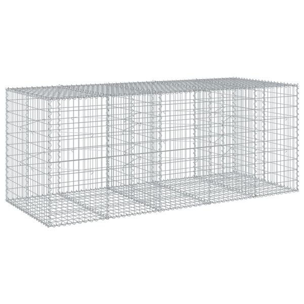 vidaXL Panier gabion avec couvercle 250x100x100 cm fer galvanisé