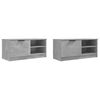 vidaXL Meubles TV 2 pcs Gris béton 80x35x36,5 cm Bois d'ingénierie