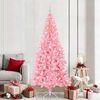 vidaXL Sapin de No&euml;l avec 300 LED avec support Rose 210 cm PVC