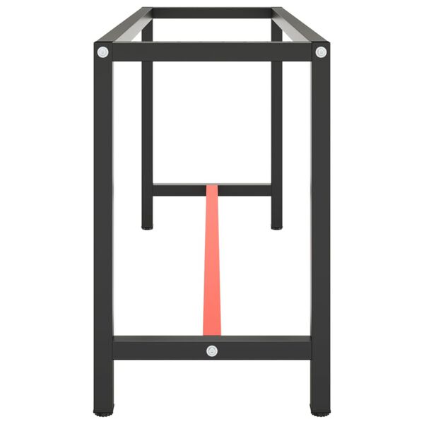vidaXL Cadre de banc de travail Noir et rouge mat 170x50x79 cm Métal