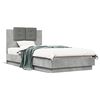 vidaXL Cadre de lit sans matelas gris b&eacute;ton 90x190 cm