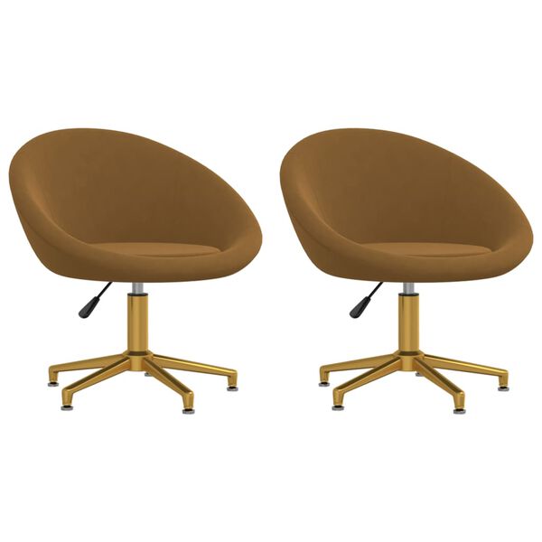 vidaXL Chaises à manger lot de 2 marron velours