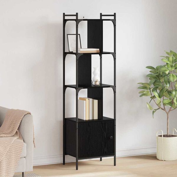 vidaXL Biblioth&egrave;que Ch&ecirc;ne noir 44,5 x 30 x 154,5 cm Bois d'ing&eacute;nierie