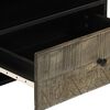 vidaXL Meuble TV noir 80x33x46 cm bois massif de manguier