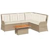 vidaXL Salon de jardin avec coussins 5 pcs beige r&eacute;sine tress&eacute;e