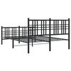 vidaXL Cadre de lit métal sans matelas avec pied de lit noir 120x200cm