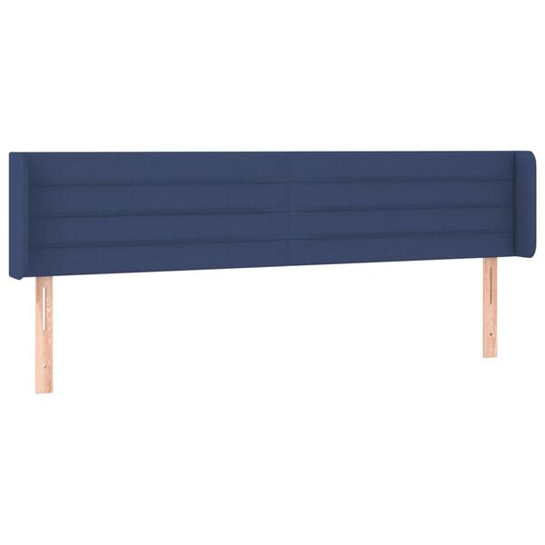 vidaXL T&ecirc;te de lit avec oreilles Bleu 203x16x78/88 cm Tissu