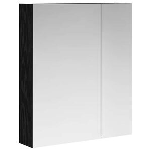vidaXL Armoire Miroir de Salle de Bain Ch&ecirc;ne noir 60 x 14,5 x 70 cm