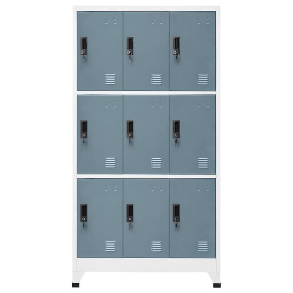 vidaXL Armoire à casiers Gris clair et gris foncé 90x45x180 cm Acier