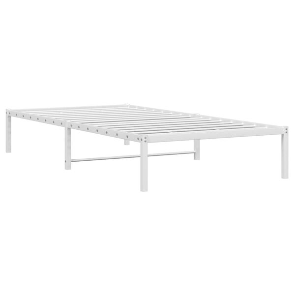 vidaXL Cadre de lit en m&eacute;tal sans matelas blanc 107x203 cm
