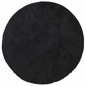vidaXL Tapis shaggy à poils longs NAVARRA noir 120x120 cm polyester