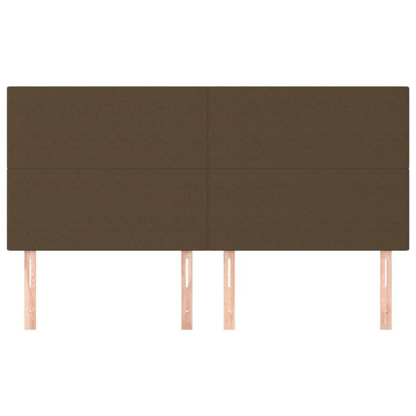 vidaXL T&ecirc;te de lit marron fonc&eacute; 200 x 5 x 118/128 cm Tissu