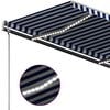 vidaXL Auvent manuel r&eacute;tractable avec LED 300x250 cm Bleu et blanc
