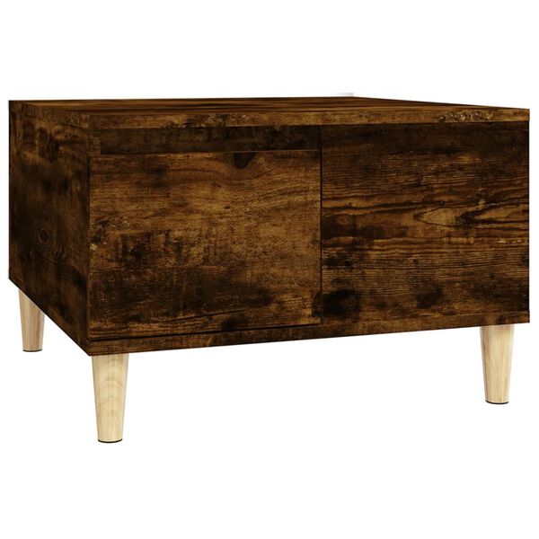 vidaXL Table basse ch&ecirc;ne fum&eacute; 55x55x36,5 cm bois d'ing&eacute;nierie