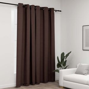 vidaXL Rideau occultant Aspect de lin avec &oelig;illets Taupe 290x245 cm