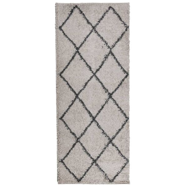 vidaXL Tapis shaggy &agrave; poils longs moderne beige anthracite 80x200 cm