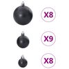 vidaXL Boules de No&euml;l 100 pcs noir &Oslash;3/4/6 cm