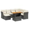 vidaXL Salon de jardin 8 pcs avec coussins noir r&eacute;sine tress&eacute;e