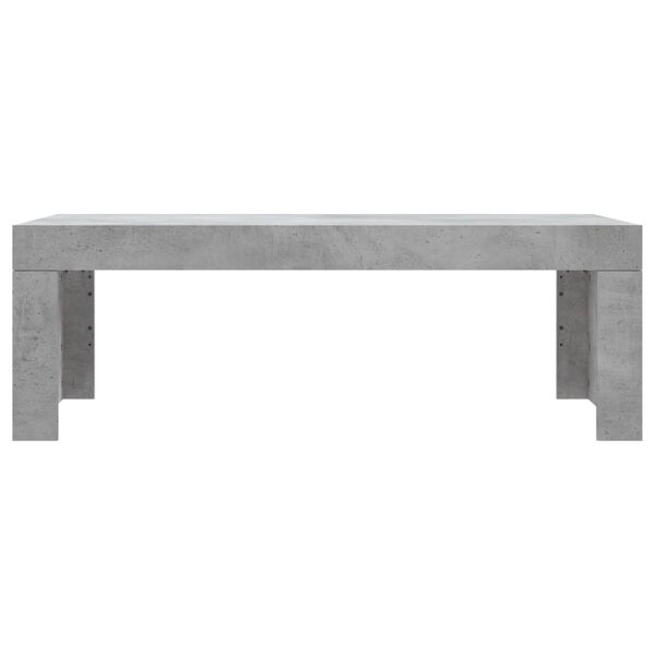 vidaXL Table basse gris béton 102x50x36 cm bois d'ingénierie