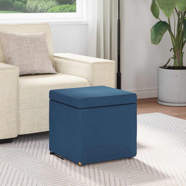 vidaXL Tabouret Bleu 41 x 41 x 40 cm Tissu et bois stratifi&eacute;