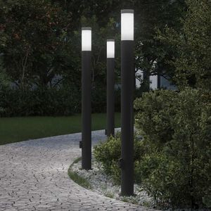 vidaXL Borne lumineuse avec sortie lot de 3 110 cm acier inoxydable IP44