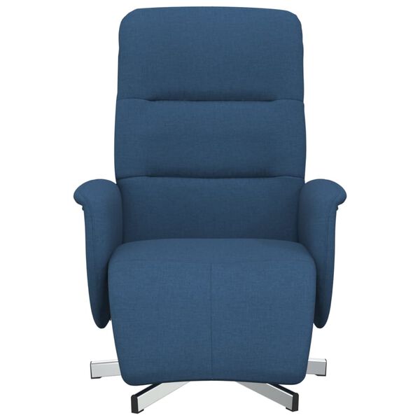 vidaXL Fauteuil inclinable avec repose-pieds bleu tissu
