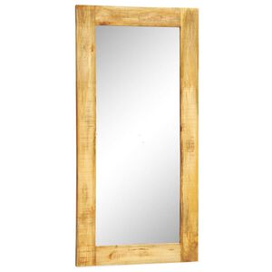 vidaXL Miroir mural en bois massif Rectangulaire 120 x 60 cm
