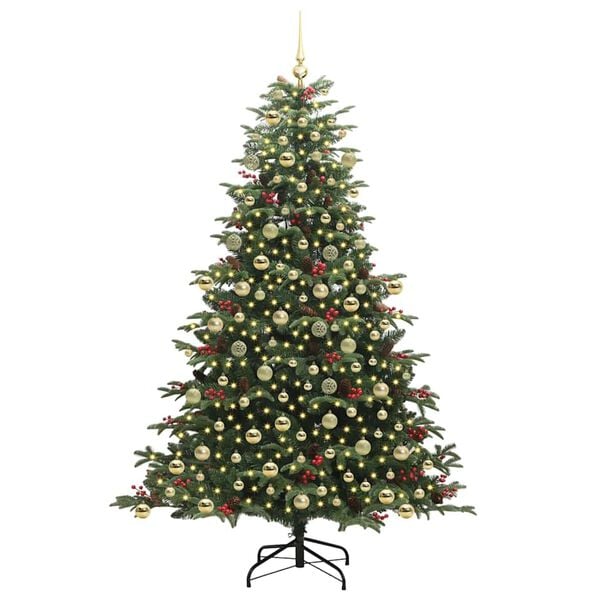vidaXL Sapin de Noël artificiel Vert 210 cm PVC, métal et plastique