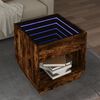 vidaXL Table basse avec LED Infinity ch&ecirc;ne fum&eacute; 50x50x50 cm