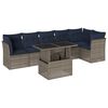 vidaXL Ensemble de canap&eacute; de jardin 7 pcs avec coussins gris r&eacute;sine tress&eacute;e