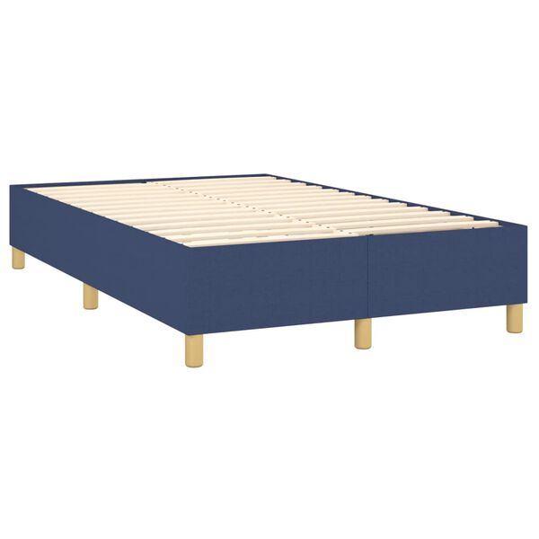 vidaXL Sommier &agrave; lattes de lit avec matelas Bleu 120x200 cm Tissu