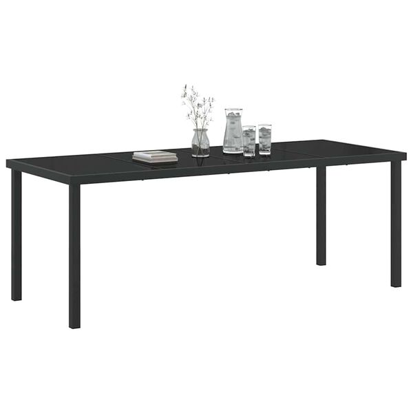 vidaXL Table de Jardin Noir 200 x 80 x 73 cm M&eacute;tal
