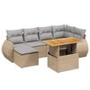 vidaXL Salon de jardin avec coussins 7 pcs beige r&eacute;sine tress&eacute;e