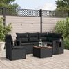 vidaXL Salon de jardin 6 pcs avec coussins noir r&eacute;sine tress&eacute;e