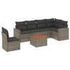 vidaXL Salon de jardin avec coussins 7 pcs gris r&eacute;sine tress&eacute;e