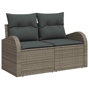 vidaXL Canap&eacute; de jardin avec coussin Gris 124 x 62 x 69cm polyrotin