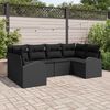 vidaXL Ensemble de canapé de jardin 6 pcs Noir Poly Rattan